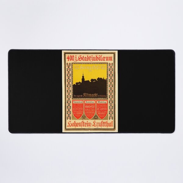 Item preview, Vintage 1910 Poster | Hohenstein-Ernstthal 400th Anniversary | Bold German Typography & Striking Silhouette Art designed and sold by artofuniverse.