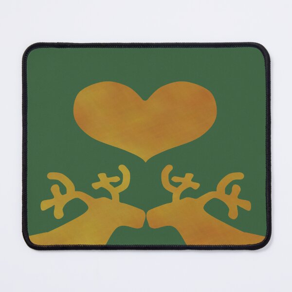 Item preview, Golden Reindeer couple on green - Calm, Sensory-Friendly designed and sold by CreaTwinkles.