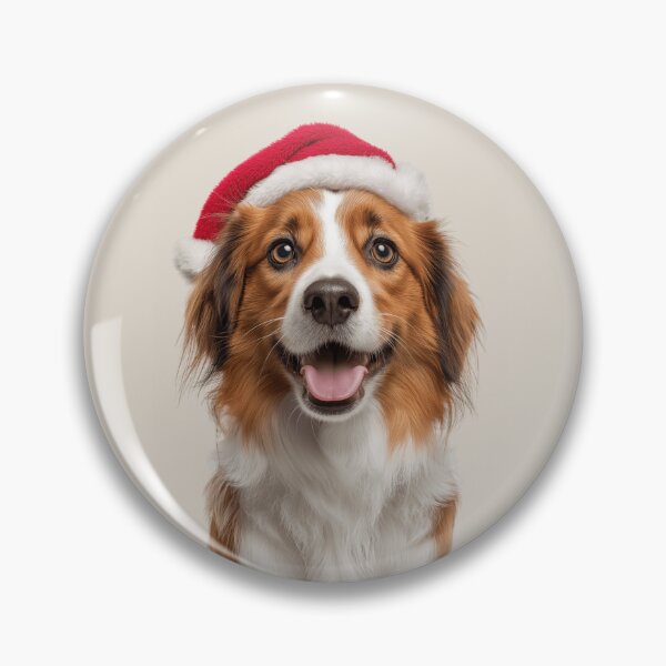 Item preview, Cute Kooikerhondje dog Christmas Art — Kooikerhondje dog Wearing Santa Hat designed and sold by LazyOwlStore.
