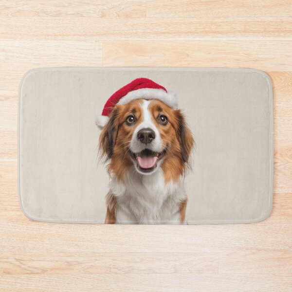 Item preview, Cute Kooikerhondje dog Christmas Art — Kooikerhondje dog Wearing Santa Hat designed and sold by LazyOwlStore.