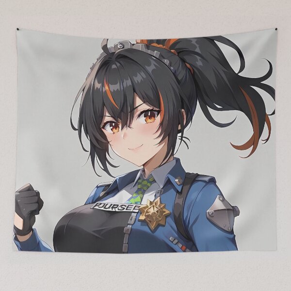 Item preview, Zhu Yuan Smiling Pose Zenless Zone Zero Anime Girl designed and sold by thedarvills.