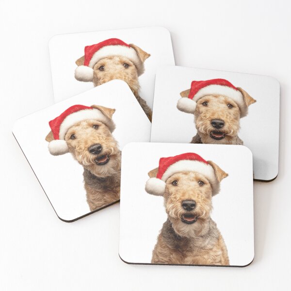 Item preview, Adorable dibujo navideño de un Lakeland Terrier: Lakeland Terrier con gorro de Papá Noel designed and sold by LazyOwlStore.