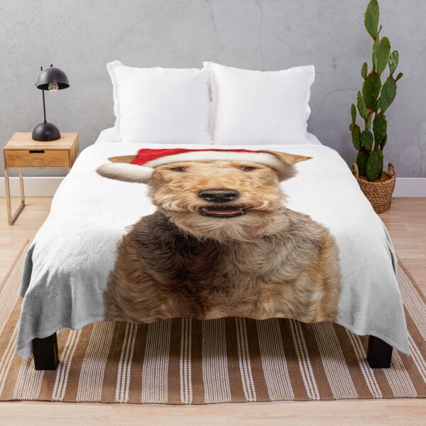 Item preview, Cute Lakeland Terrier Christmas Art — Lakeland Terrier Wearing Santa Hat designed and sold by LazyOwlStore.