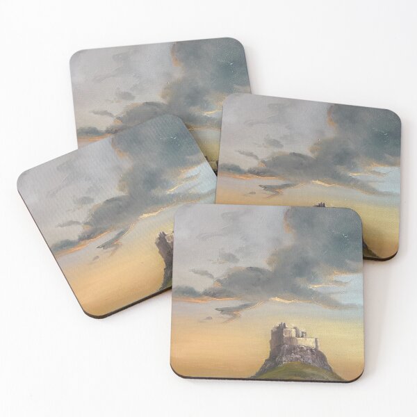 Item preview, Light Triumphs Over Lindisfarne – Original Oil Painting of Holy Island, Northumberland designed and sold by UmbertoVittoArt.