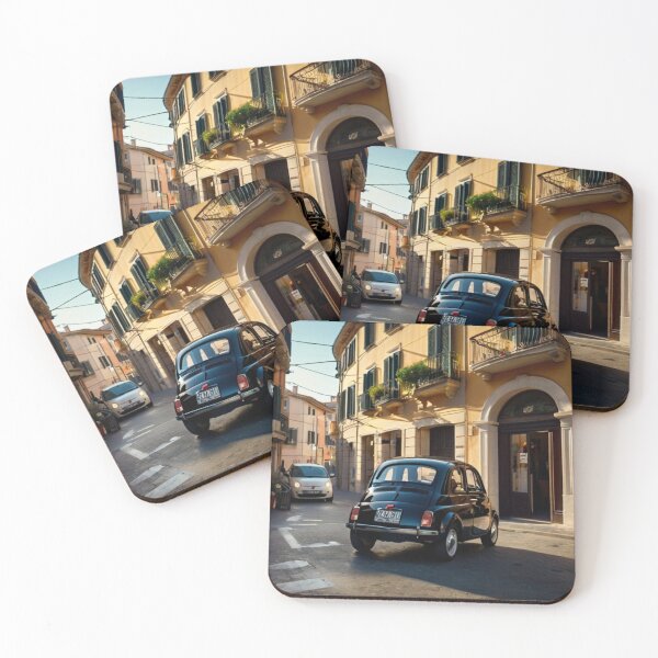 Item preview, Midnight Charm, Classic Black Fiat 500 in the Old Italian Town designed and sold by BlareBlare.