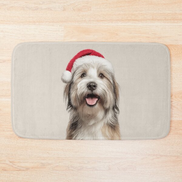 Item preview, Cute Löwchen dog Christmas Art — Löwchen dog Wearing Santa Hat designed and sold by LazyOwlStore.