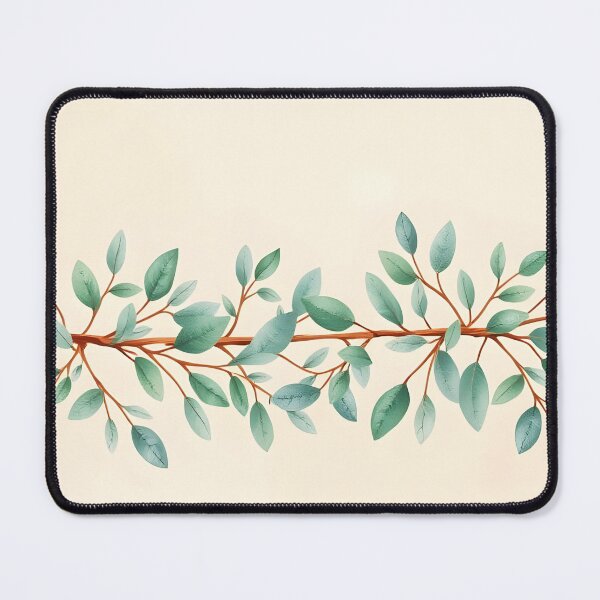 Item preview, Watercolor Eucalyptus Branch on Beige Paper designed and sold by EmeraldeaArt.