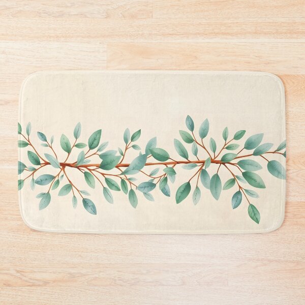 Item preview, Watercolor Eucalyptus Branch on Beige Paper designed and sold by EmeraldeaArt.