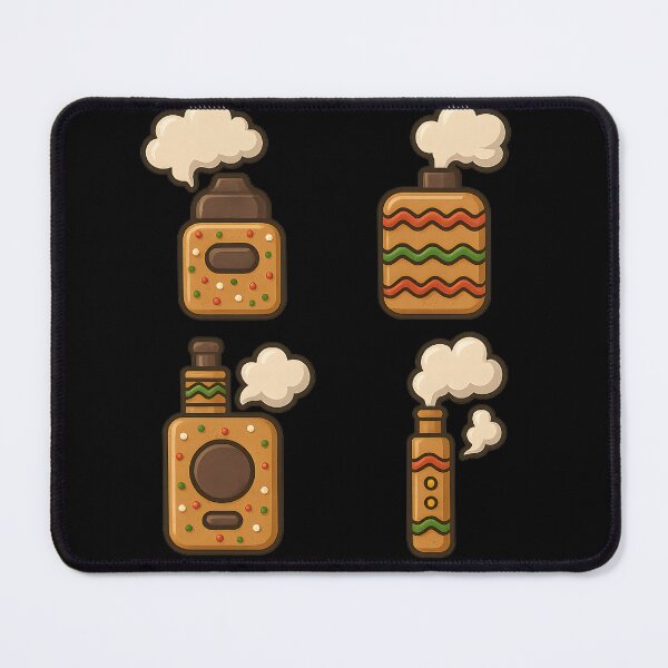 Item preview, Vape Cookies – Cute Christmas E-Cigarette Cookie Sticker Set designed and sold by House of Taste Designs.