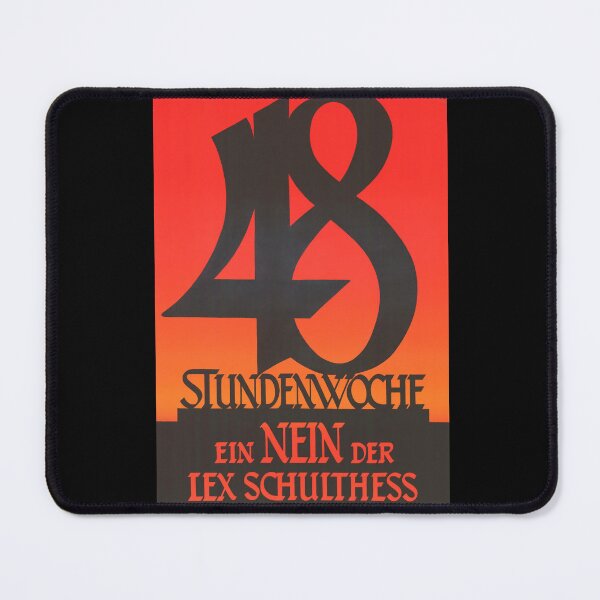 Item preview, Vintage Political Poster | Red & Orange Gradient | 48 Hour Week Art | Labor Movement | Swiss Lex Schulthess Protest designed and sold by artofuniverse.