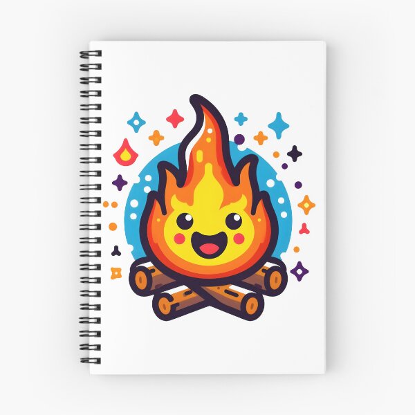 Item preview, Cute Campfire with Happy Flame - Kawaii Outdoor Adventure Art. designed and sold by The-T-In-Retro.