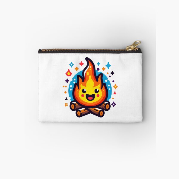 Item preview, Cute Campfire with Happy Flame - Kawaii Outdoor Adventure Art. designed and sold by The-T-In-Retro.