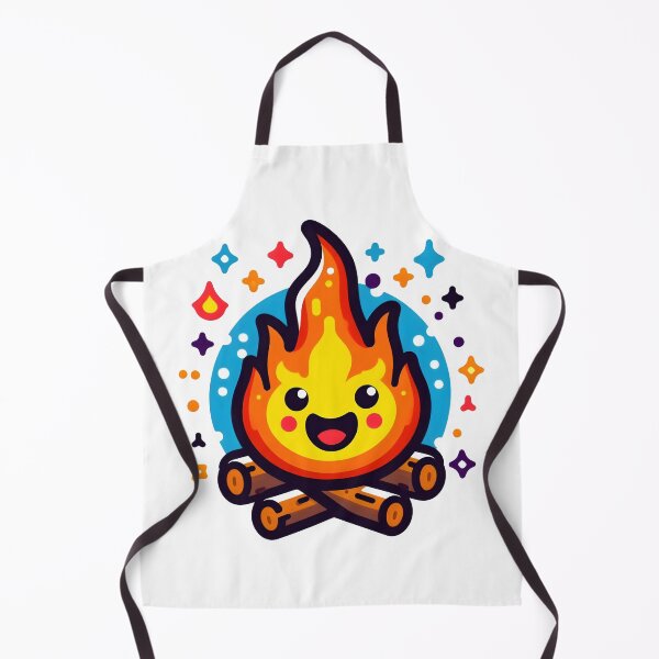 Item preview, Cute Campfire with Happy Flame - Kawaii Outdoor Adventure Art. designed and sold by The-T-In-Retro.