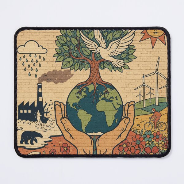 Item preview, Vintage Street Art Mural: The Climate Change Choice Between Nature and Industry Dichotomy Design designed and sold by ilkami.