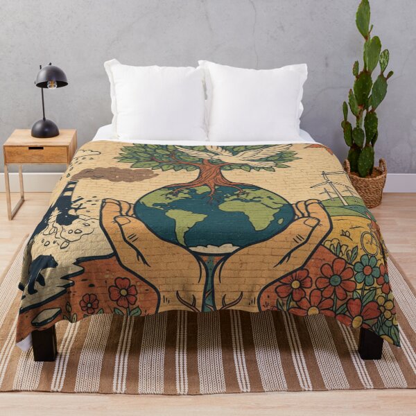 Item preview, Vintage Street Art Mural: The Climate Change Choice Between Nature and Industry Dichotomy Design designed and sold by ilkami.