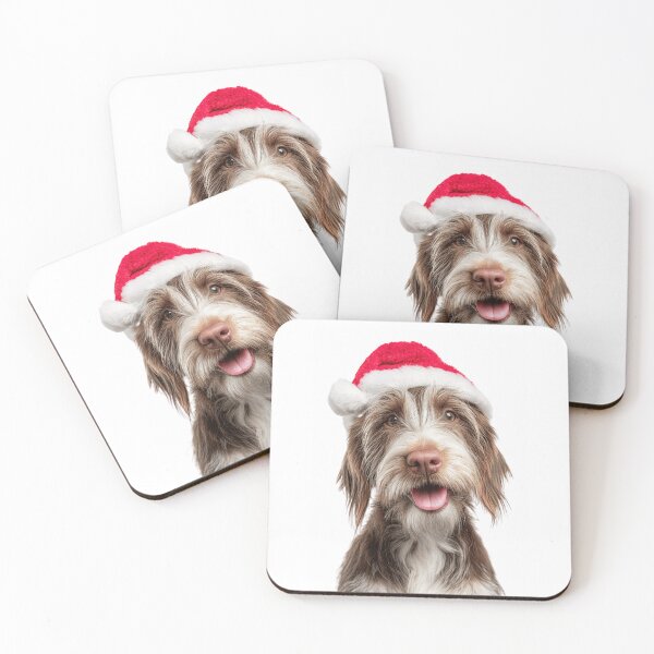 Item preview, Cute Petit Basset Griffon Vendéen Christmas Art — Petit Basset Griffon Vendéen Wearing Santa Hat designed and sold by LazyOwlStore.