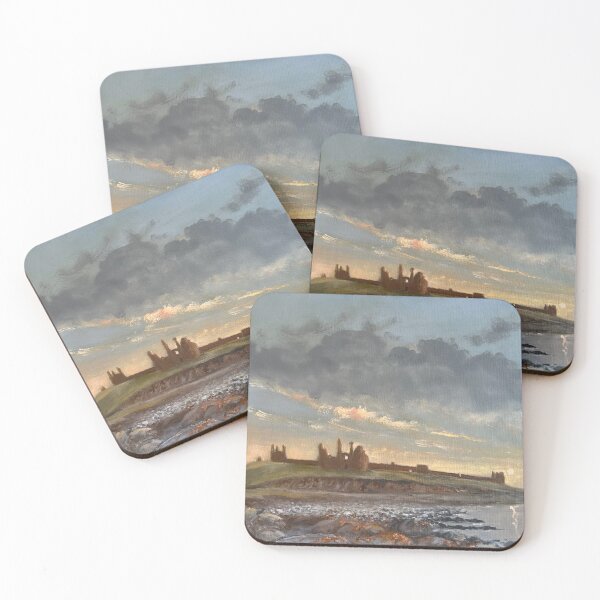 Item preview, Northumberland Coast Art – Dunstanburgh Castle Oil Painting “The Fortress Above the Rocks” designed and sold by UmbertoVittoArt.