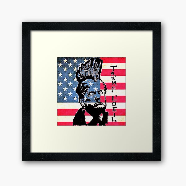 Donald Trump portrait on the USA Flag for Politica UK Framed Art Print