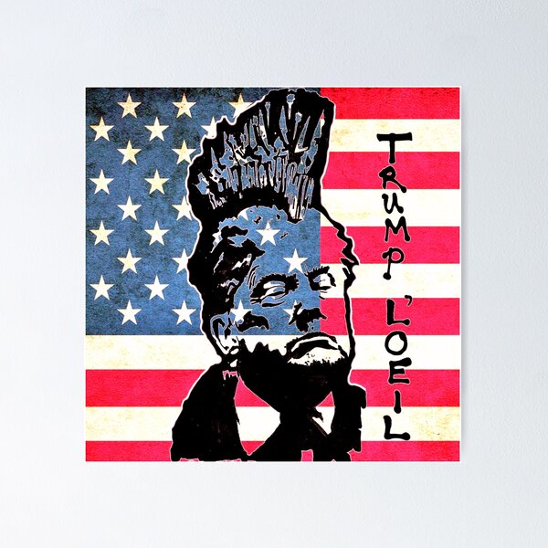 Donald Trump portrait on the USA Flag for Politica UK Poster