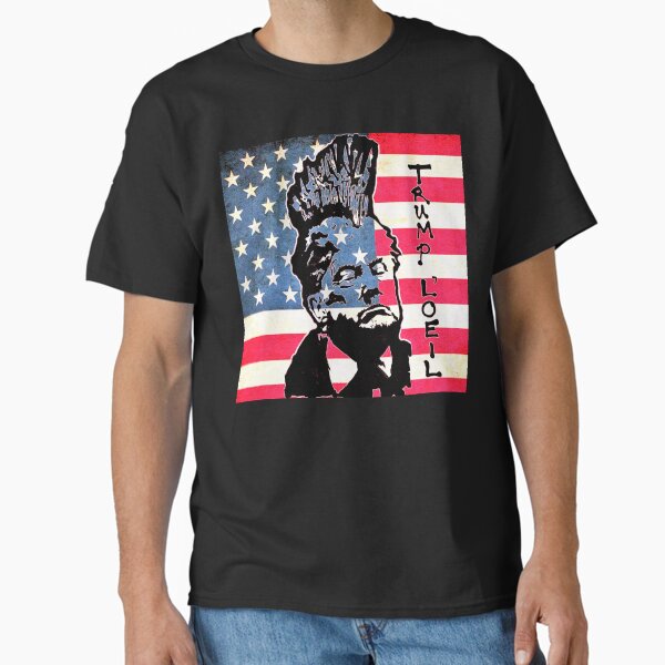 Donald Trump portrait on the USA Flag for Politica UK Classic T-Shirt