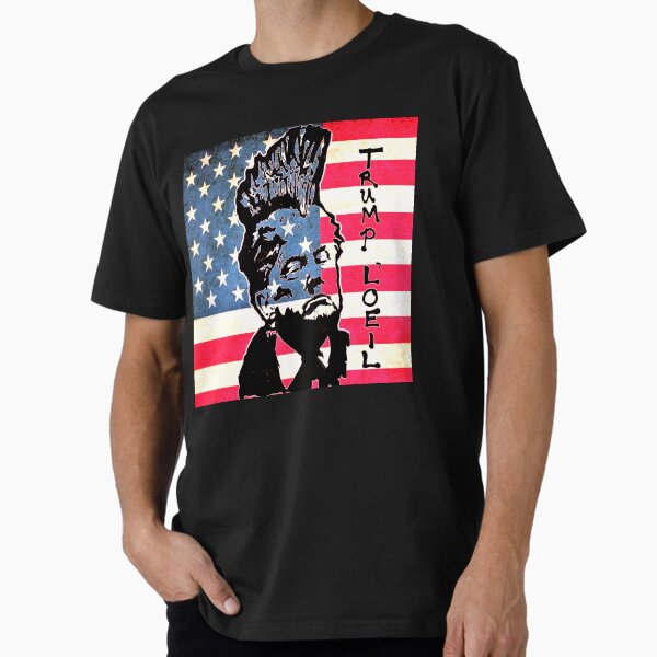 Donald Trump portrait on the USA Flag for Politica UK Premium T-Shirt