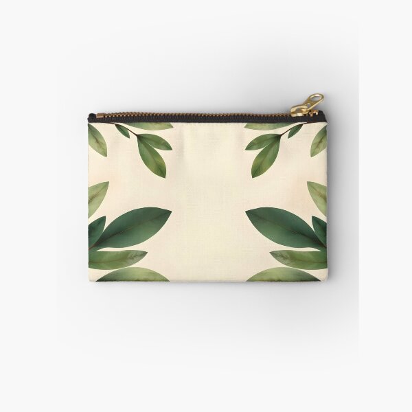 Item preview, Green Eucalyptus Watercolor Frame – Botanical Beige Background with Copy Space designed and sold by EmeraldeaArt.