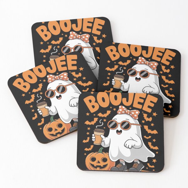 Item preview, Boo Jee Ghost With Coffee Coquette Bow Halloween Women Girl  6  designed and sold by GGrizeldaRivas.