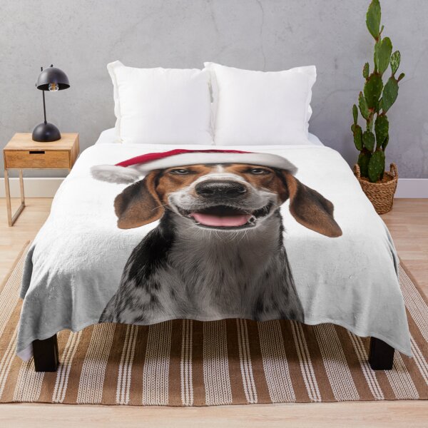 Item preview, Cute Treeing Walker Coonhound Christmas Art — Walker Hound Wearing Santa Hat designed and sold by LazyOwlStore.