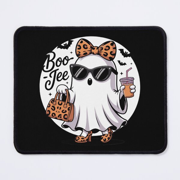 Item preview, Boo JEE Ghost with Coffee Coquette Bow Halloween Women Girl copy designed and sold by GGrizeldaRivas.