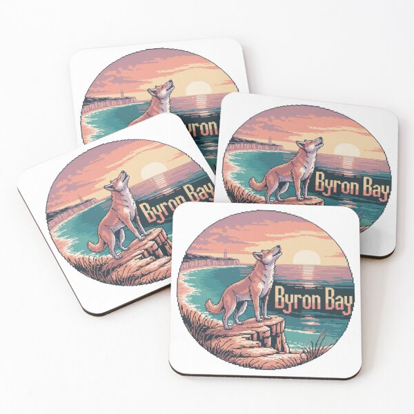 Item preview, Byron Bay Dingo Sunset – Retro Pixel Art Coastline designed and sold by CircinusStore.