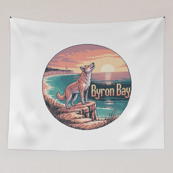 Item preview, Byron Bay Dingo Sunset – Retro Pixel Art Coastline designed and sold by CircinusStore.