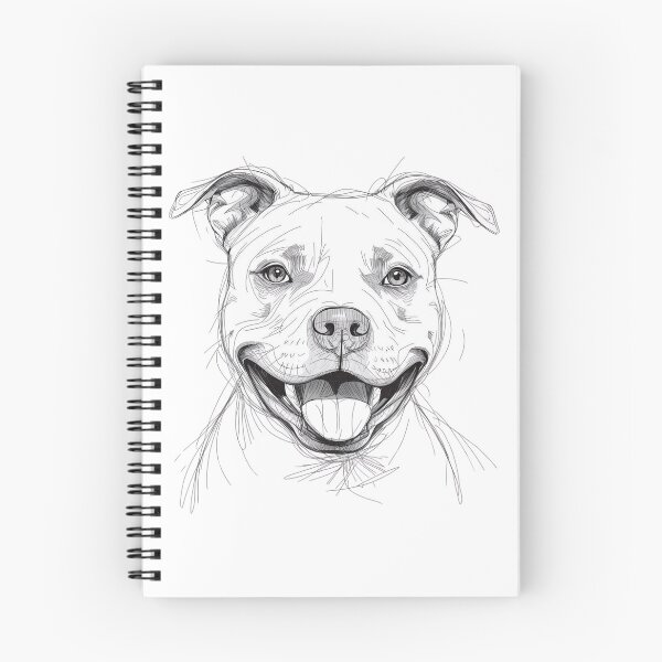 Item preview, T-Shirt Dog Happy Pitbull With Heart – Dog Lover Sketch Art  designed and sold by SnoyTextil.