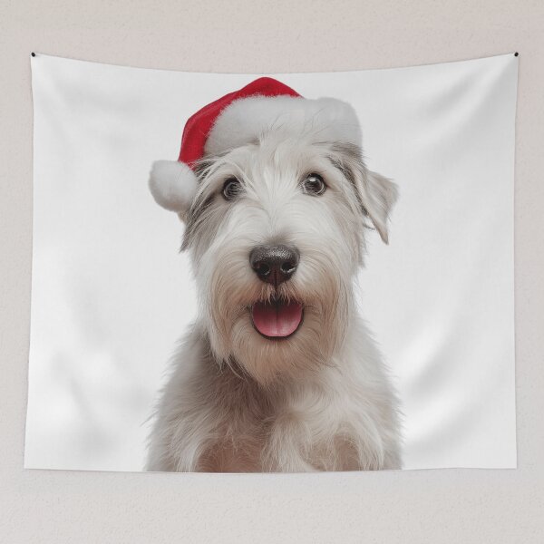 Item preview, Cute Sealyham Terrier Christmas Art — Sealyham Terrier Wearing Santa Hat designed and sold by LazyOwlStore.