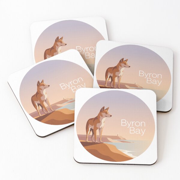 Item preview, Byron Bay Sunset Dingo – Minimal Coastal Art designed and sold by CircinusStore.