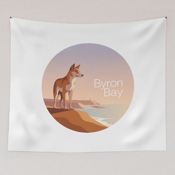 Item preview, Byron Bay Sunset Dingo – Minimal Coastal Art designed and sold by CircinusStore.