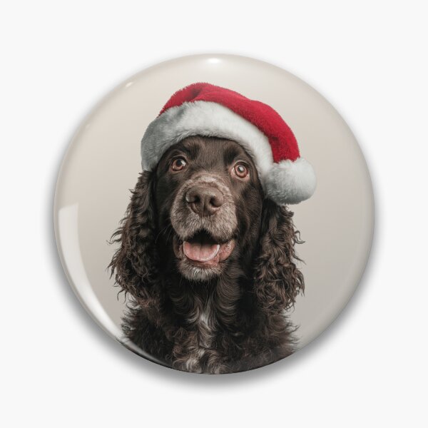 Item preview, Cute American Water Spaniel Christmas Art — American Water Spaniel Wearing Santa Hat designed and sold by LazyOwlStore.