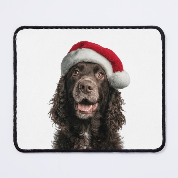 Item preview, Cute American Water Spaniel Christmas Art — American Water Spaniel Wearing Santa Hat designed and sold by LazyOwlStore.