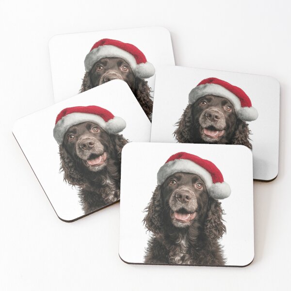 Item preview, Cute American Water Spaniel Christmas Art — American Water Spaniel Wearing Santa Hat designed and sold by LazyOwlStore.