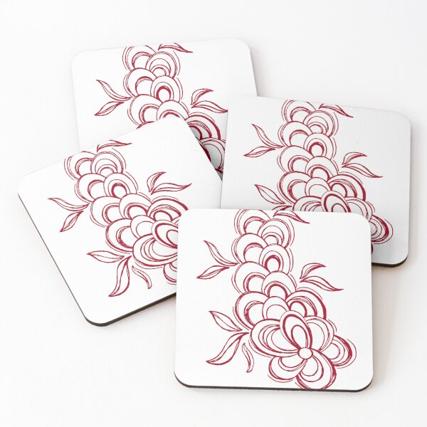 Item preview, Hand-Drawn Red Flower Line Art designed and sold by Parigraph.