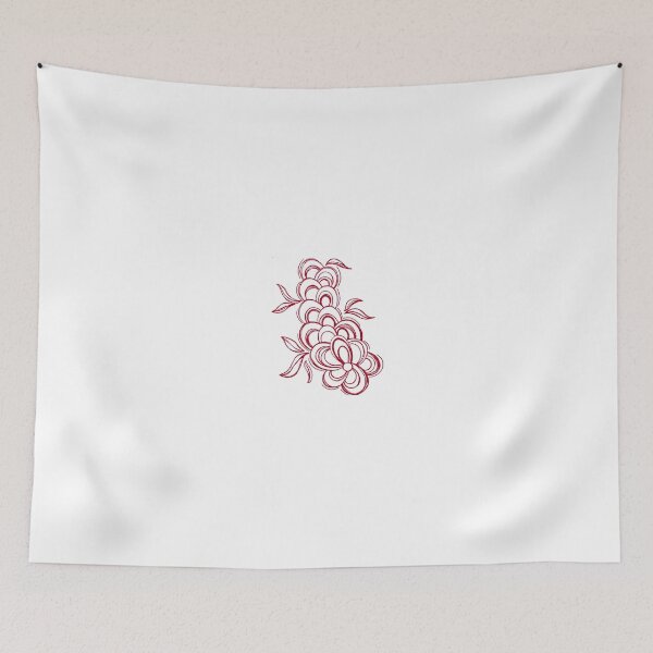 Item preview, Hand-Drawn Red Flower Line Art designed and sold by Parigraph.