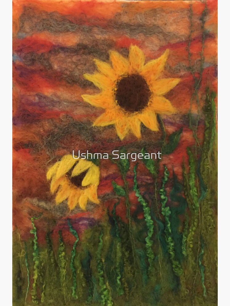 Thumbnail 3 of 3, Sticker, Sunflowers designed and sold by Ushma Sargeant.