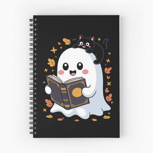 Item preview, Books Ghost Reading Book Halloween Library Black Cat Fall  designed and sold by GGrizeldaRivas.