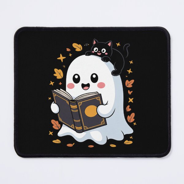 Item preview, Books Ghost Reading Book Halloween Library Black Cat Fall designed and sold by GGrizeldaRivas.