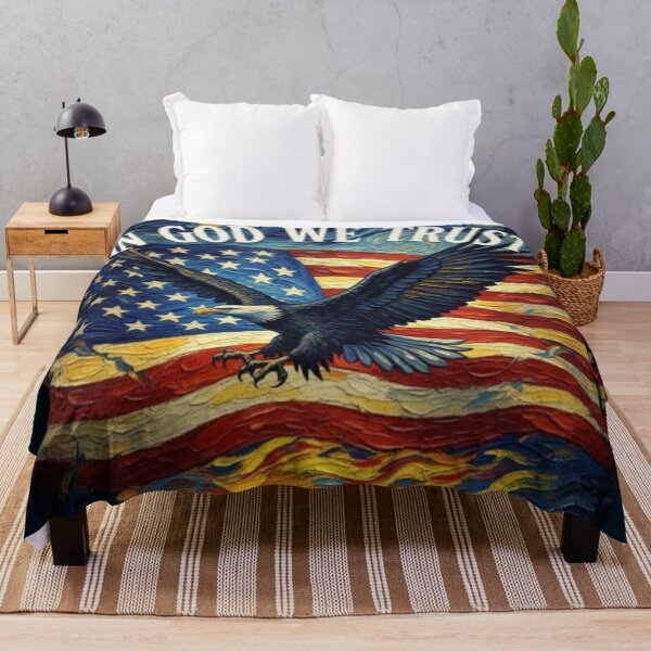 Item preview, "In God We Trust" Patriotic Eagle & Flag with Starry Swirls designed and sold by Syrupulse.