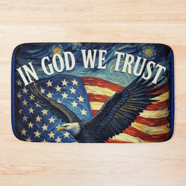Item preview, "In God We Trust" Patriotic Eagle & Flag with Starry Swirls designed and sold by Syrupulse.