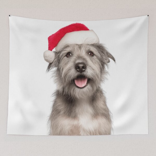 Item preview, Cute Glen of Imaal Terrier Christmas Art — Wicklow Terrier Wearing Santa Hat designed and sold by LazyOwlStore.