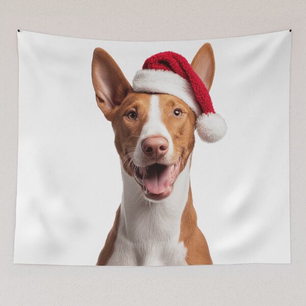 Item preview, Cute Ibizan Hound Christmas Art — Ibizan Hound Wearing Santa Hat designed and sold by LazyOwlStore.