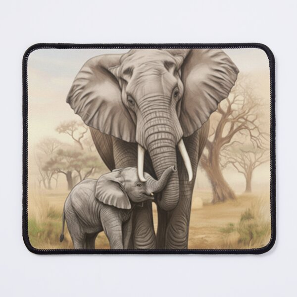 Item preview, A majestic elephant with her baby elephant. designed and sold by CHRIST5000.