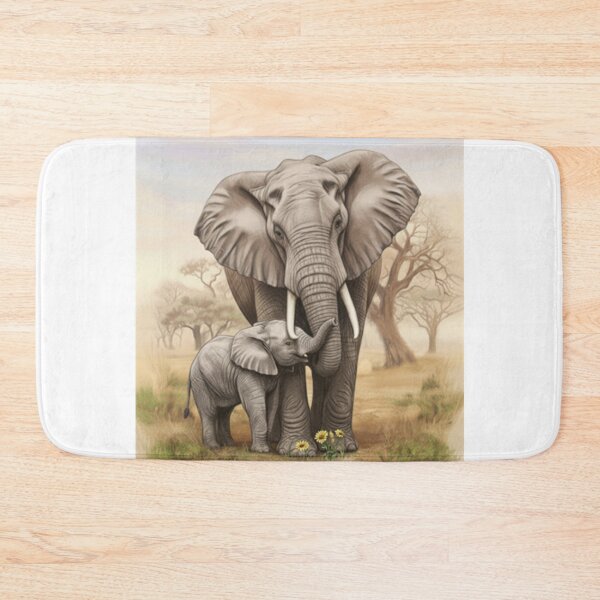 Item preview, A majestic elephant with her baby elephant. designed and sold by CHRIST5000.