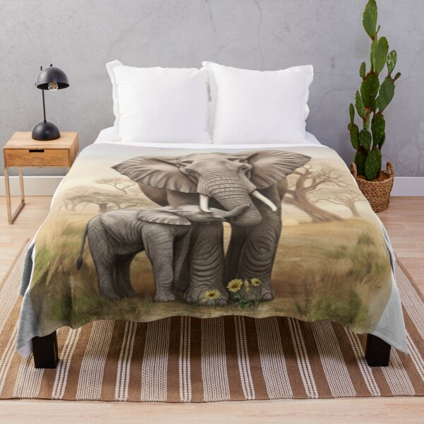 Item preview, A majestic elephant with her baby elephant. designed and sold by CHRIST5000.